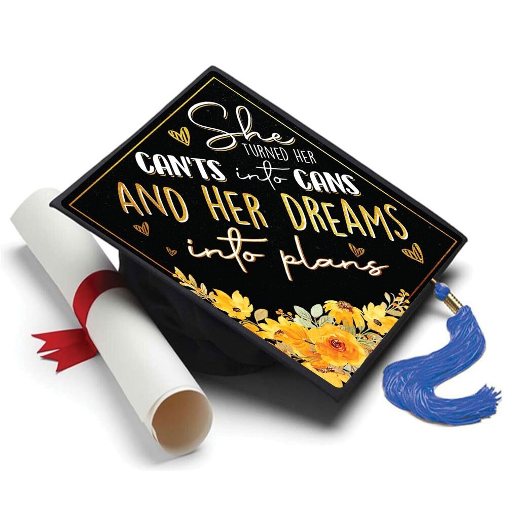 4480 Floral Custom Grad Cap Topper, Grad Cap Decorations and Graduation Hat